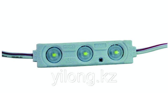 Трехточечный (2835) с линзой и алюминиевым теплоотводом 1.2W (IP67) Белый