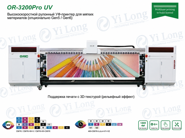 Широкоформатный высокоскоростной UV принтер ORIC OR-3204Pro UV (Ricoh G6)