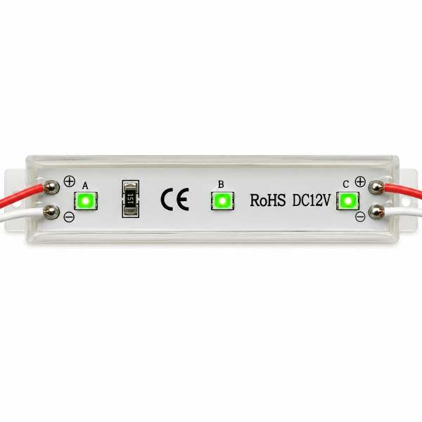 Светодиодные модули 2835 Залитые (IP65) 0,36W, Цвет - Зеленый
