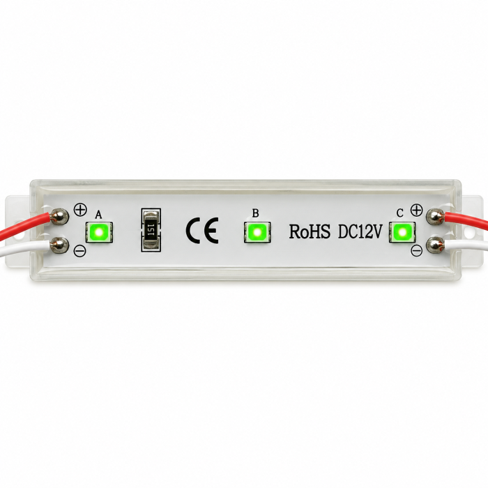 Светодиодные модули 2835 Залитые (IP65) 0,36W, Цвет - Зеленый