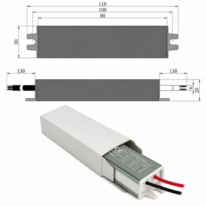 Трансформатор  12V DC 10W Закрытый